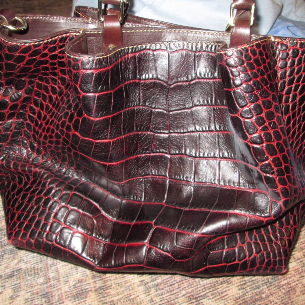 Dooney & Bourke Bordeaux Croc-Embossed Tote - Picture 2 of 14
